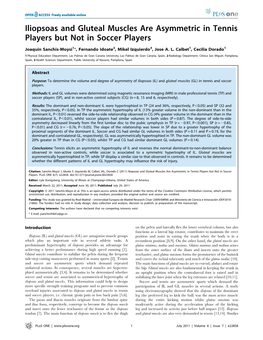 Iliopsoas and Gluteal Muscles Are Asymmetric in Tennis Players but Not in Soccer Players