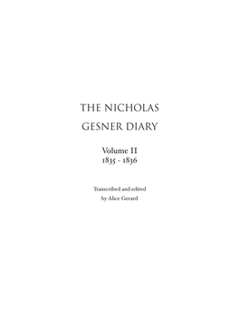 The Nicholas Gesner Diary