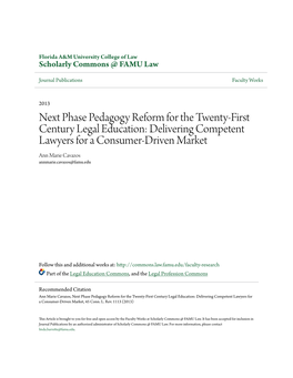 Next Phase Pedagogy Reform for the Twenty-First Century Legal Education