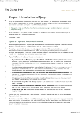 Chapter 1: Introduction to Django