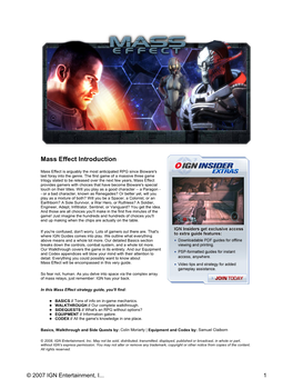 Mass Effect Introduction