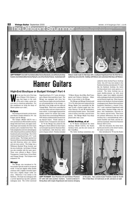 Hamer Guitars Like the Sunburst Archtop, the Artist Archtop Played More Name Games As It High-End Boutique Or Budget Vintage? Part 4 Evolved