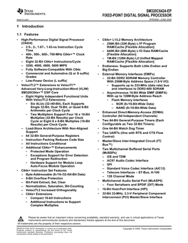 Fixed-Point Digital Signal Processor Datasheet