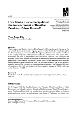 How Globo Media Manipulated the Impeachment of Brazilian President