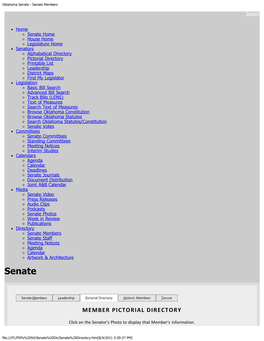 Oklahoma Senate - Senate Members