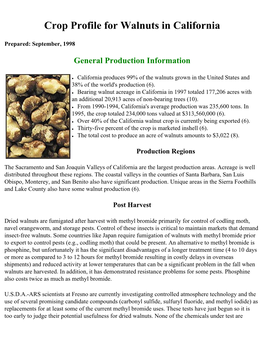 Crop Profile for Walnuts in California