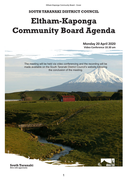 Eltham-Kaponga Community Board Agenda