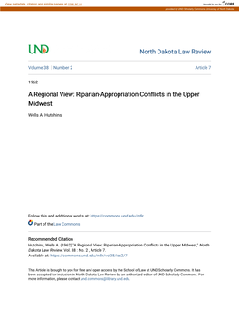 Riparian-Appropriation Conflicts in the Upper Midwest