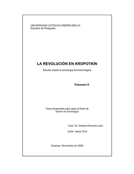 La Revolución En Kropotkin