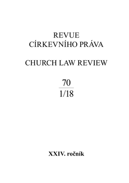 Revue Církevního Práva Church Law Review