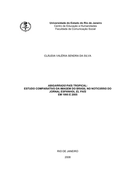 Universidade Do Estado Do Rio De Janeiro Centro De Educação E Humanidades Faculdade De Comunicação Social