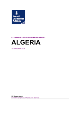 Country of Origin Information Report Algeria September 2008