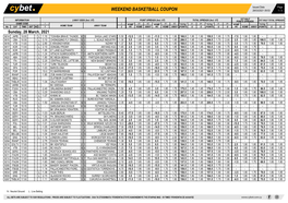 Weekend Basketball Coupon 28/03/2021 09:53 1 / 3