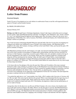 Letter from France