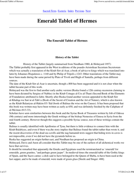 Emerald Tablet of Hermes