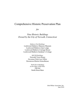 Comprehensive Historic Preservation Plan