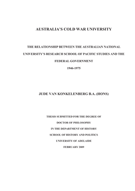 Australia's Cold War University