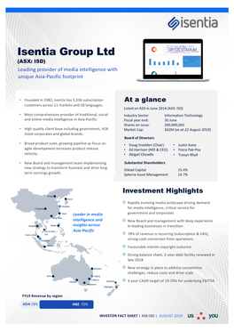 Isentia Fact Sheet