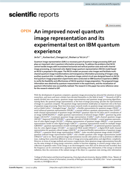 An Improved Novel Quantum Image Representation and Its Experimental Test on IBM Quantum Experience Jie Su1*, Xuchao Guo1, Chengqi Liu1, Shuhan Lu2 & Lin Li1*