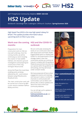 HS2 Update, Kenilworth to Southam, April 2020