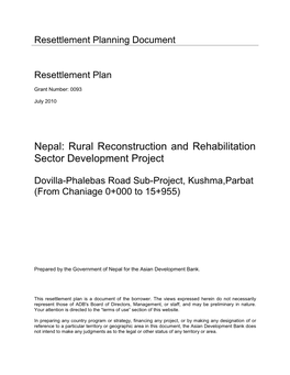 40554-022: Dovilla-Phalebas Road Sub-Project Resettlement Plan