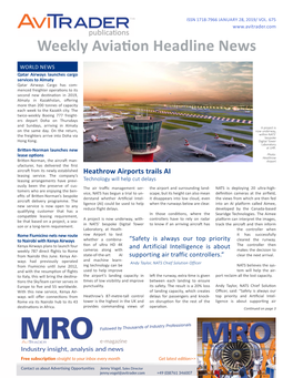 Weekly Aviation Headline News