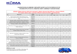 Harmonogram Odbioru Odpadów Komunalnych Zmieszanych I Segregowanych Na Terenie Gminy Gródek W 2018/2019 Roku