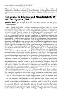 Response to Rogers and Mansfield (2011) and Stringham (2011)