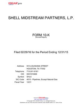 Shell Midstream Partners, L.P