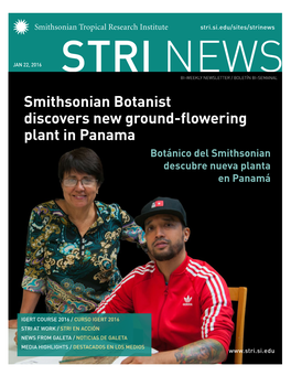 Smithsonian Botanist Discovers New Ground-Flowering Plant in Panama Botánico Del Smithsonian Descubre Nueva Planta En Panamá