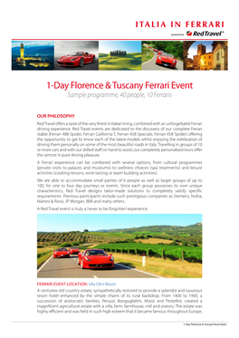 1-Day Florence & Tuscany Ferrari Event