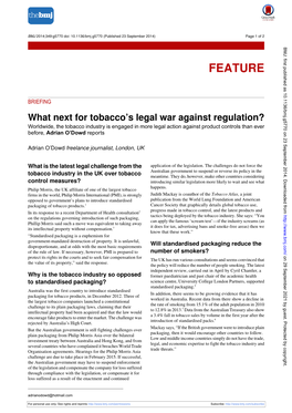 What Next for Tobacco's Legal War Against Regulation?