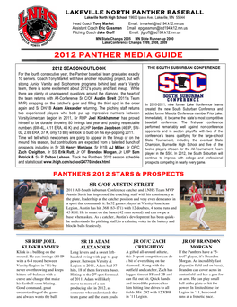 2012 Panther Media Guide