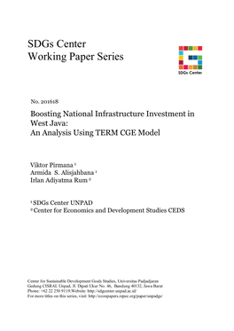 Sdgs Center Working Paper Series