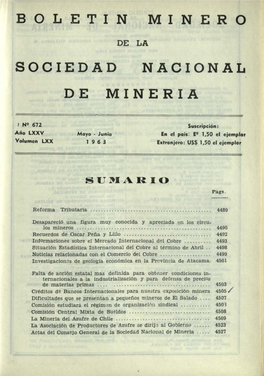 B O L Eti N Minero Sociedad Nacional De Mineria