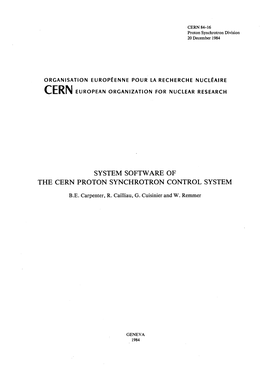 System Software of the Cern Proton Synchrotron Control System