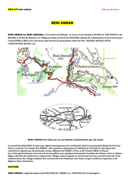 BENI AMRAN « Non Au 19 Mars »