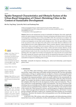 Spatio-Temporal Characteristics and Obstacle Factors of the Urban-Rural Integration of China’S Shrinking Cities in the Context of Sustainable Development