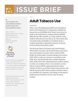 Adult Tobacco Use Issue Brief