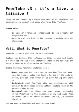 Peertube V3 