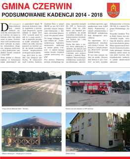 Gmina Czerwin Podsumowanie Kadencji 2014 - 2018