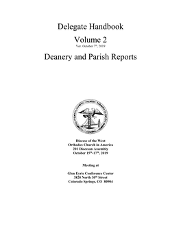 Delegate Handbook Volume 2 Deanery and Parish Reports