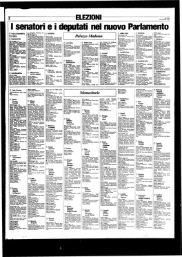 I Senatori E I Deputati Nel Nuovo Parlamento Gi, Armando Cossutta, Ar- D PUGLIA PSI (2 Seggi) D VALLE D'aosta Meltno Milani