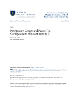 Permutation Groups and Puzzle Tile Configurations of Instant Insanity II Amanda N