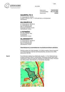 Suurpelto Ii Kilonväylä Lystimäki Olarinniitty