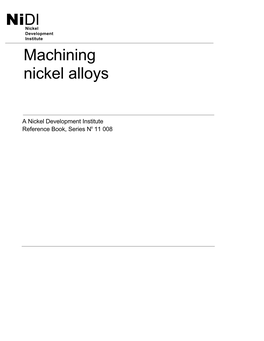 Machining Nickel Alloys