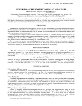 Computation of the Starting Vortex Past a Flat Plate