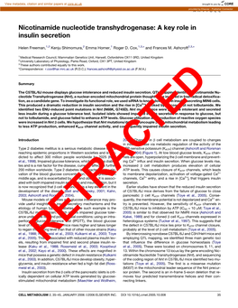 A Key Role in Insulin Secretion