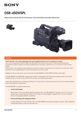 DSR-450WSPL Brochure