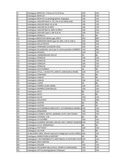 1 Catalogues BENTLEY, 3 Litres Et 4 1/2 Litres 100 150 2 Catalogues